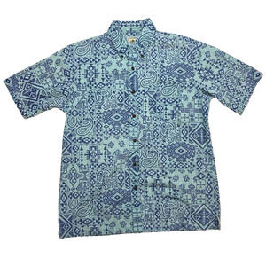 Reyn Spooner Surf Pendleton Hawaiian Shirt Men Medium Tribal Print Button Down